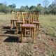 Set of 6 baumann bistro chairs N°12 skaï color "wine lees"