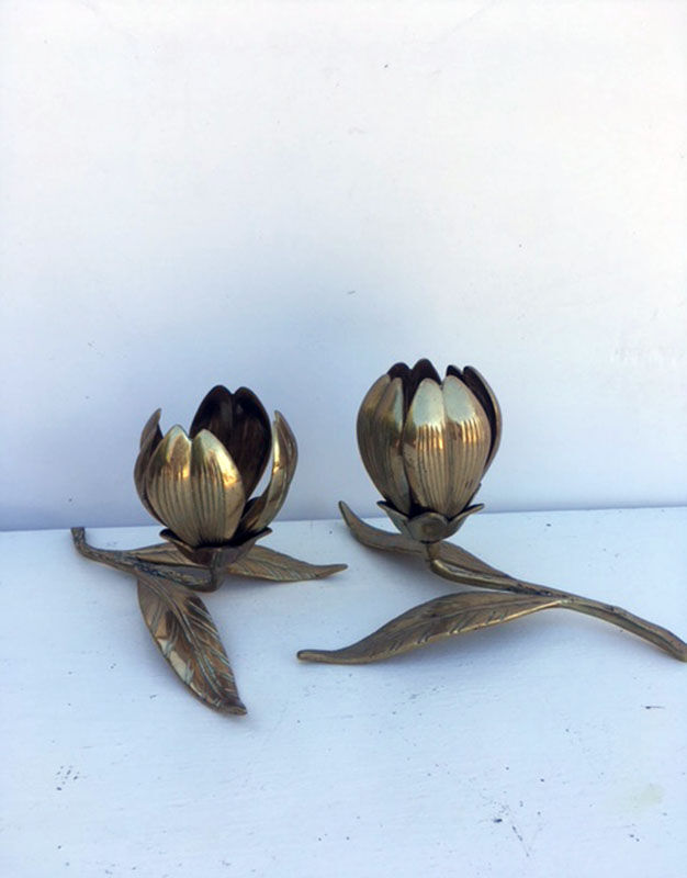 Lot de 2 fleurs laiton
