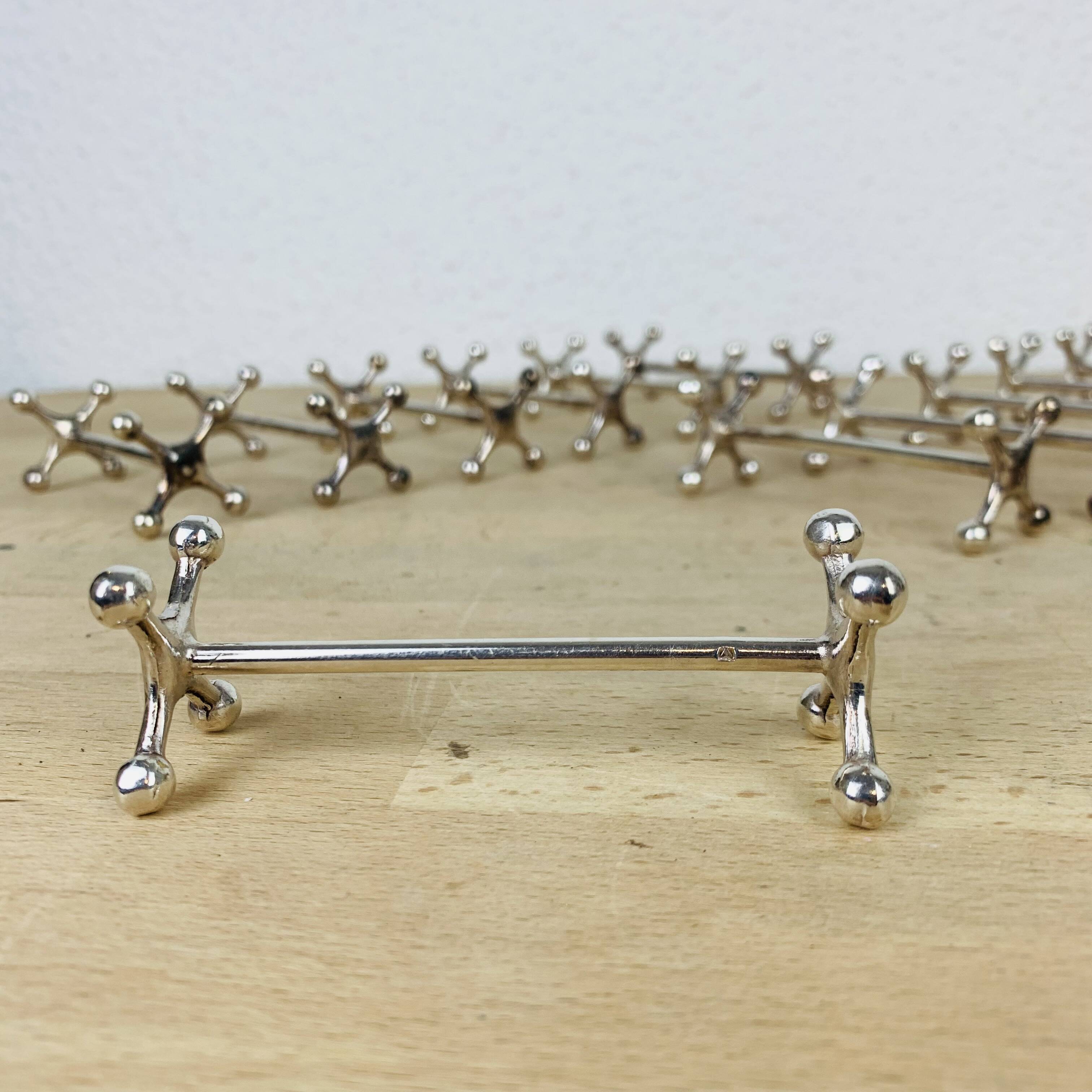 12 porte-couteaux métal argenté