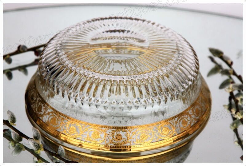 Large flared St Louis Crystal model Thistle gold.