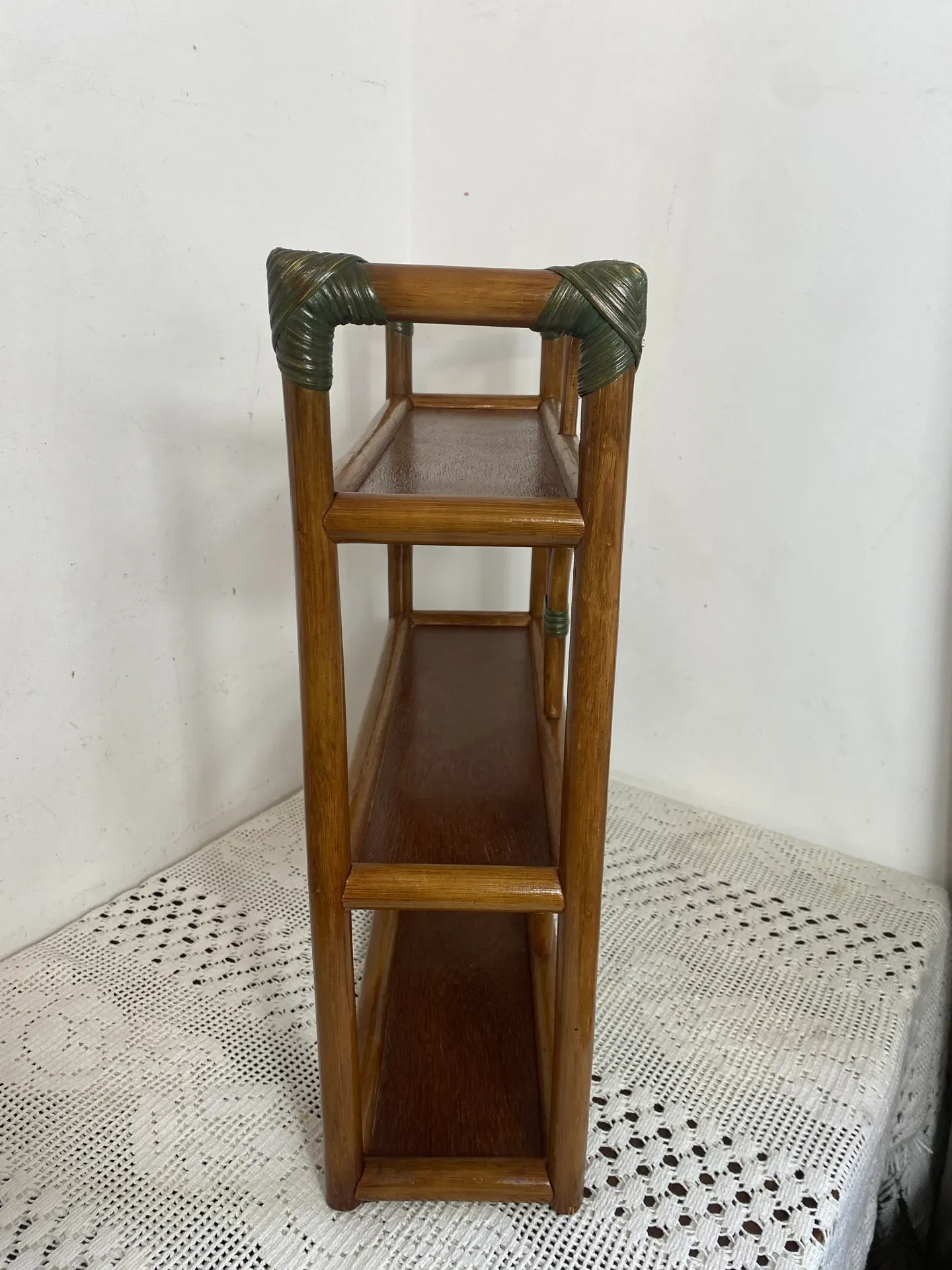Bamboo and rattan shelf, 1970s