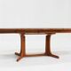 Vintage Danish oval extendable dining table solid teak 1960s