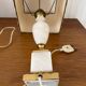 Vintage bedside lamp with marble base and gold metal