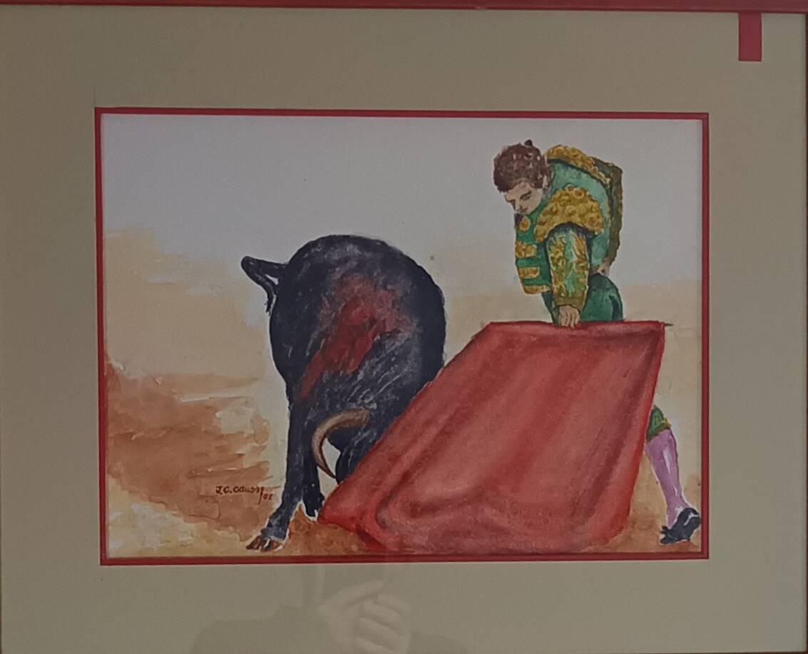 Oil on paper signed by the sculptor Jean Claude Causse