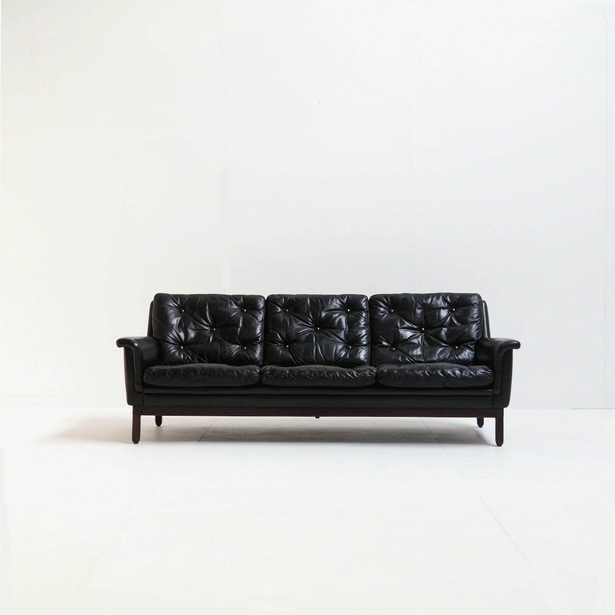 Black leather sofa