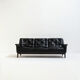 Black leather sofa