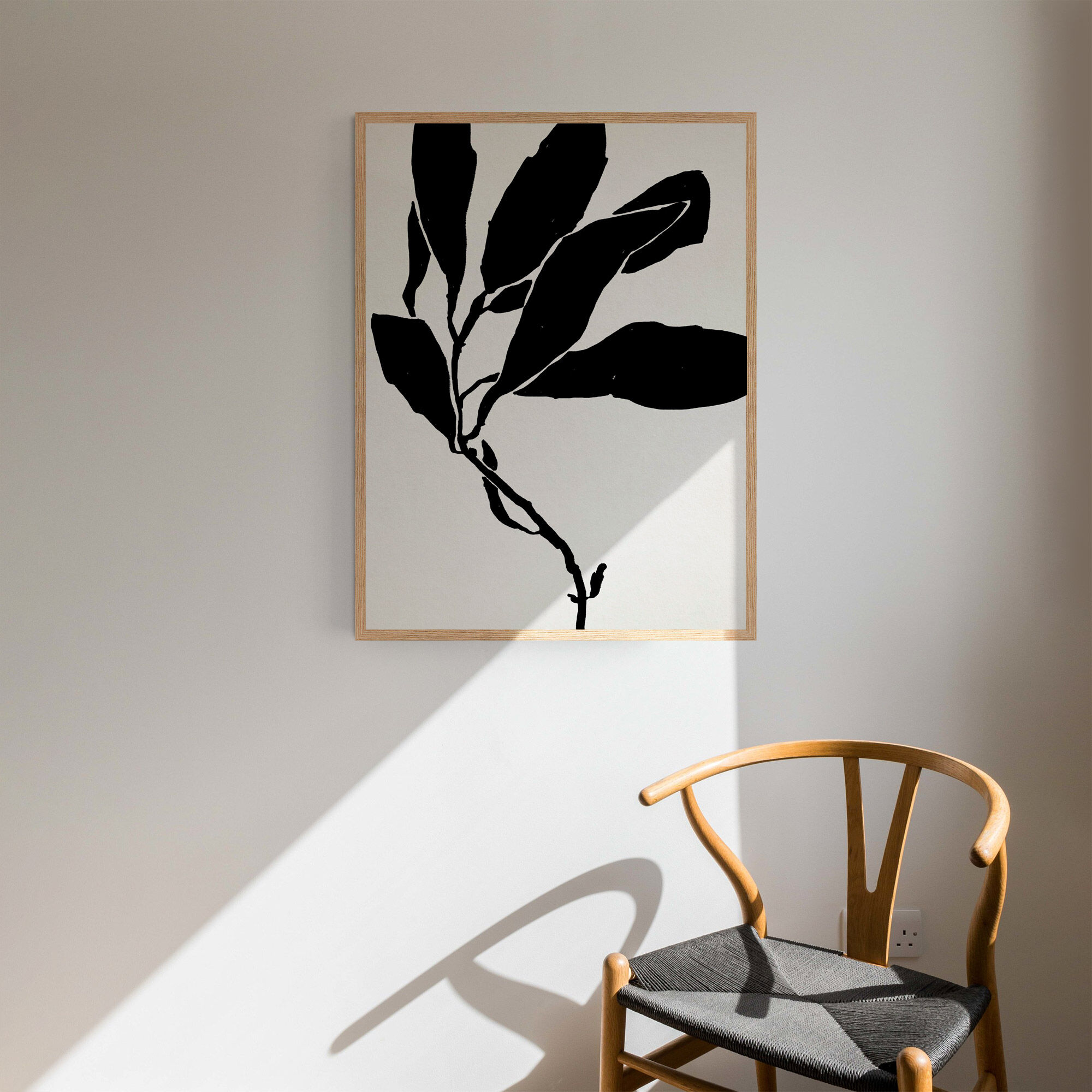 Botanical illustration in black, 50x70