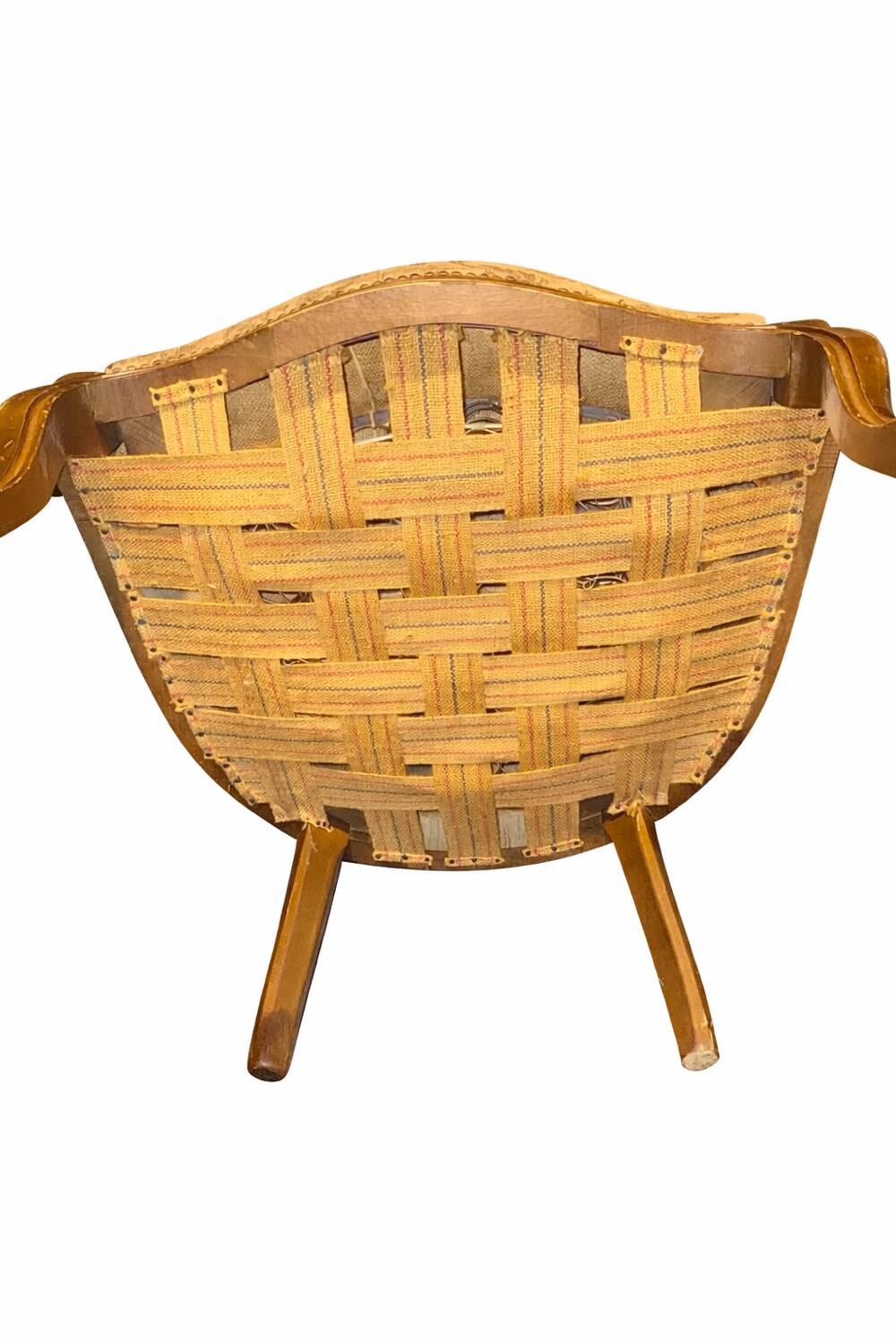 Fauteuil Bergère français ancien avec tapisserie florale – vers 1880–19