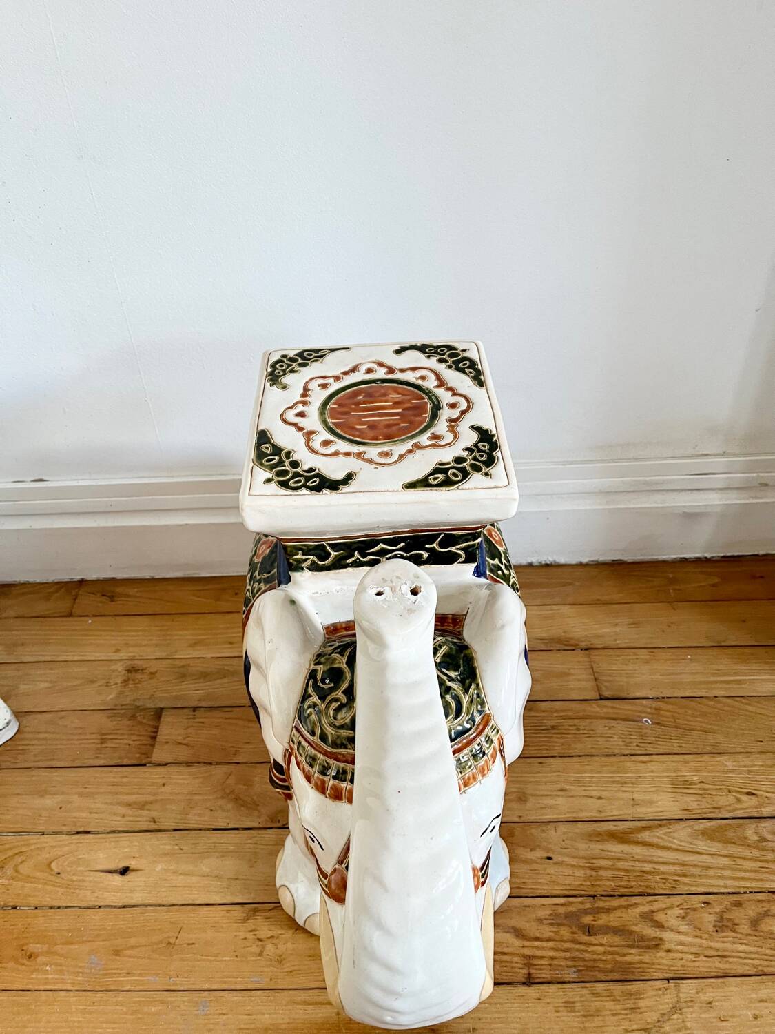 Vintage plant holder ceramic elephant