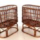 Pair French XXL Bamboo Baskets, 1970s