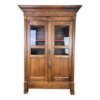 Empire period bookcase in blond walnut circa 1810