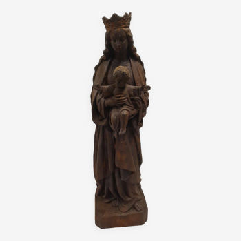 statue of the holy virgin in cast iron