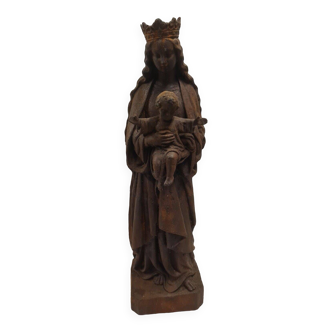 statue of the holy virgin in cast iron