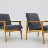 1960s Pair of Beech Armchairs, Czechoslovakia