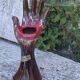 Hand vase in flamed enamelled ceramic stamped vintage vallauris