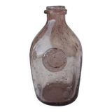 Biot bottle in bubbled glass