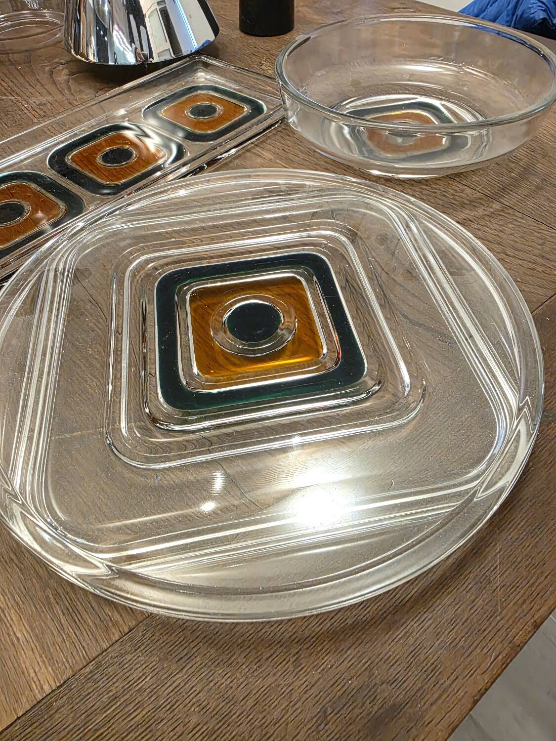 Set of three Walther kristallglas serving dishes from the 60s