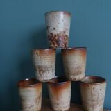Stoneware cups and glasses from Puisaye by Jean-Pierre Prud'homme