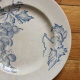 Round ironstone dish decorated with vines and grapes, late 19th-early 20th century