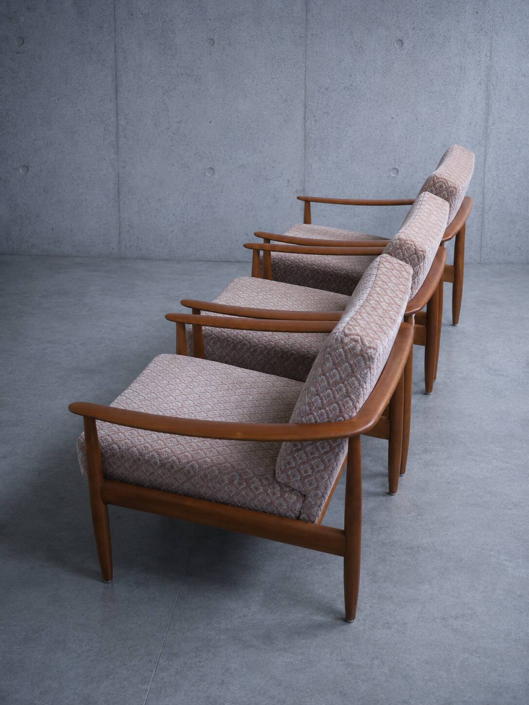 Set of 3 Scandinavian armchairs by Carl Straub - Vintage 1950s 1960s