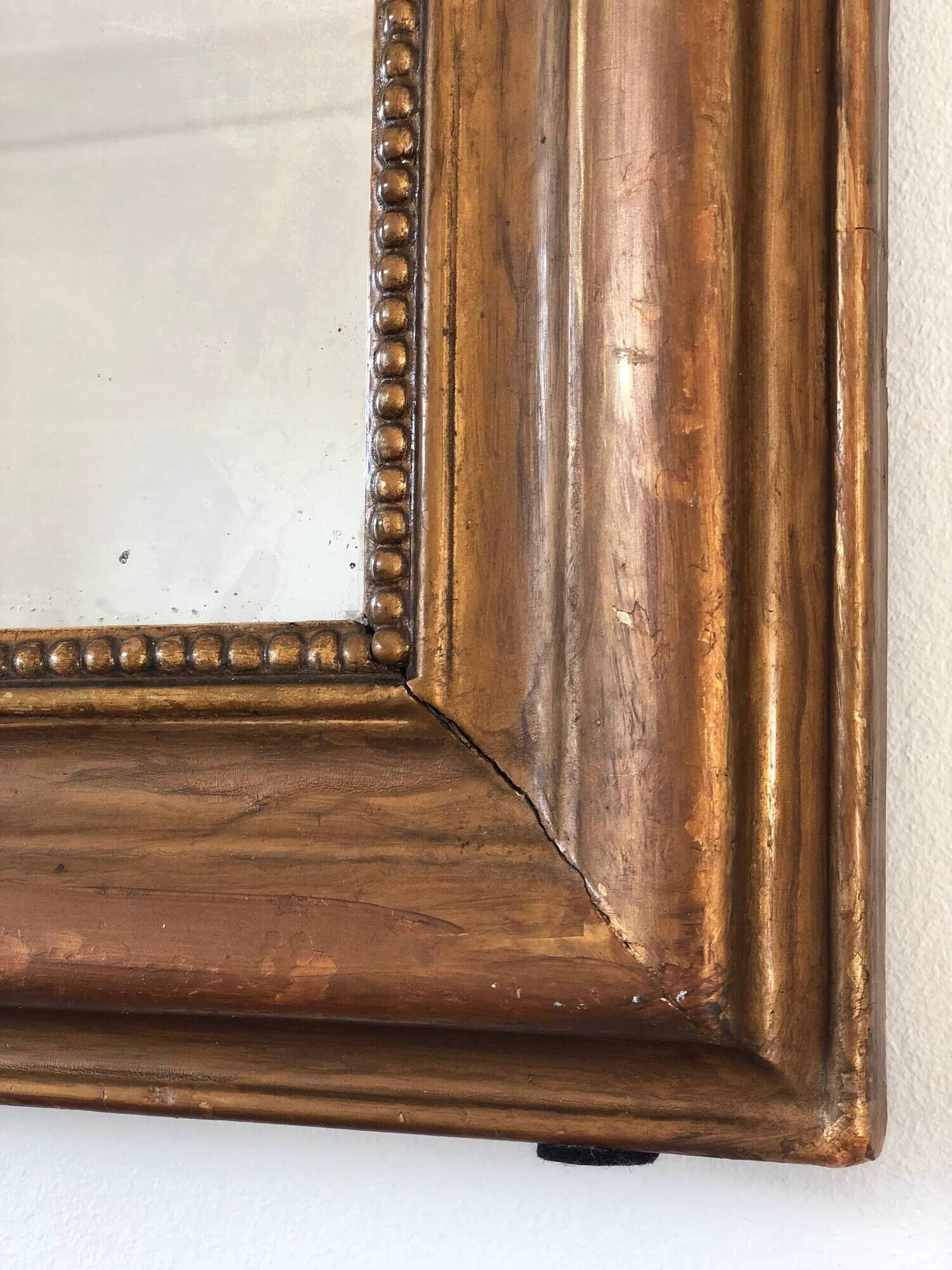 Large antique French Louis Philippe giltwood mirror – late 19th century