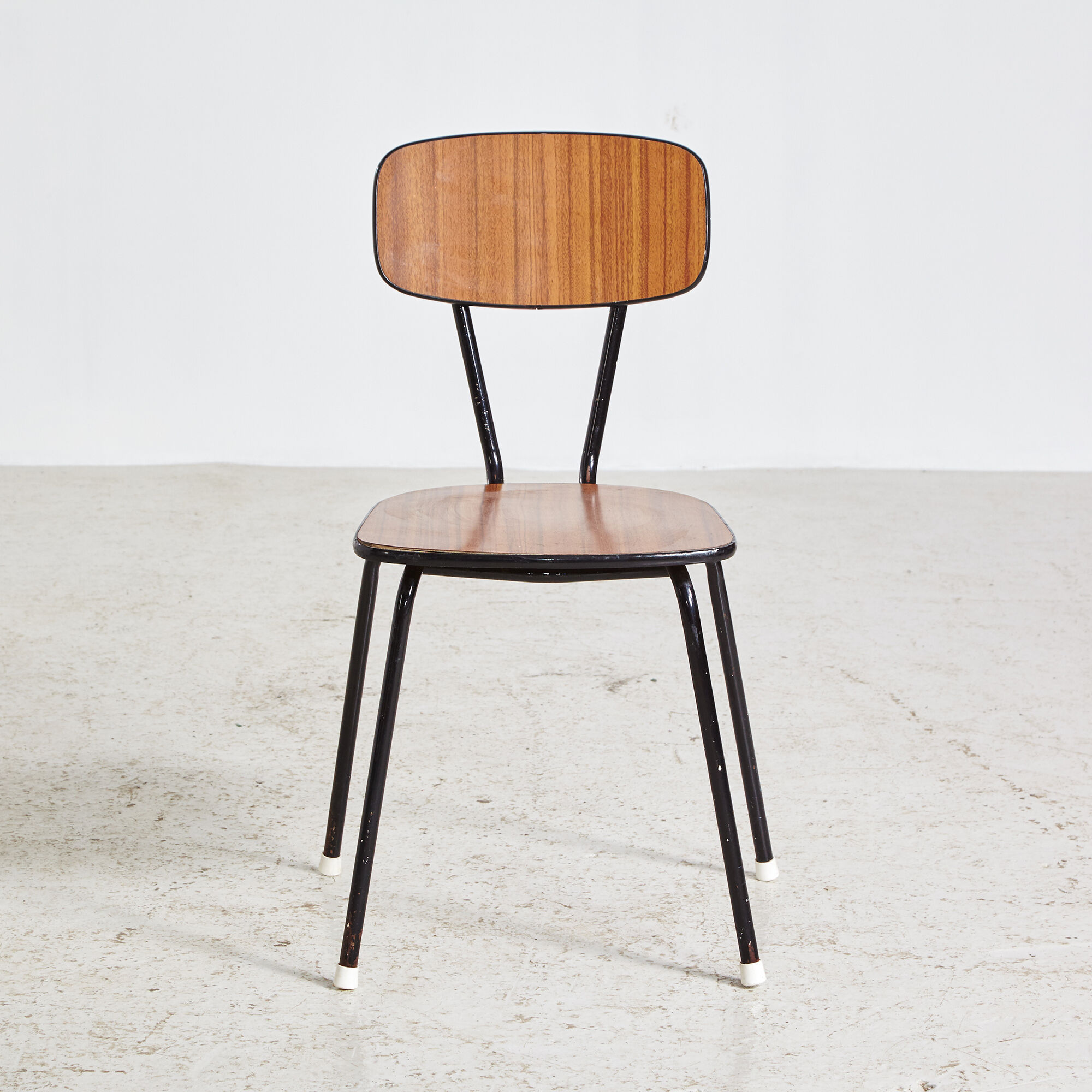 School chair on metal frame