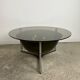 Table basse Space Age en aluminium et verre fumé, 1970