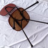 sixties chair with steel tube legs and a skaï seat