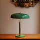 Bauhaus style desk lamp in green lacquered metal, circa 1950-60.