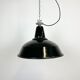 Industrial Black Enamel Factory Lamp with Cast Iron Top, 1960s