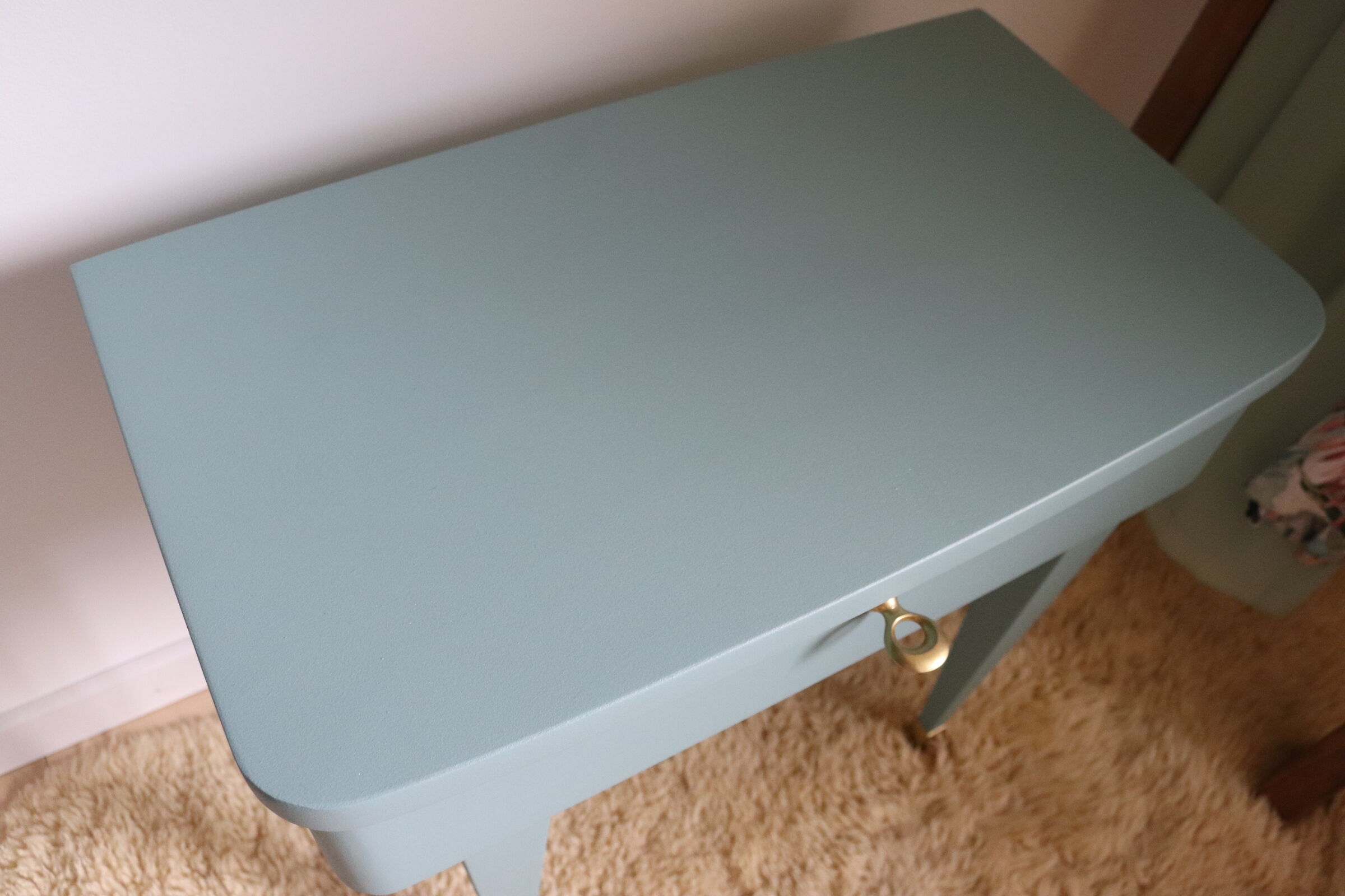 Bedside vintage blue feet compass