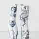 Pair of modernist nude figurative vases in porcelain by Sargadelos.