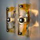 Pair of Murano Mazzega Orange wall lights, Italy, 1970