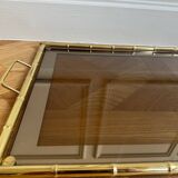 Gold metal bamboo tray, 1970s