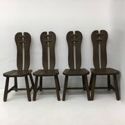 Set of 4 Belgian Brutalist Dining Chairs from De Puydt, 1970’s