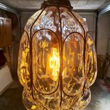 Murano glass hand-blown pendant light, mid-20th century