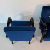 Pair of Blue Italian Art Deco Armchairs, 1930s
