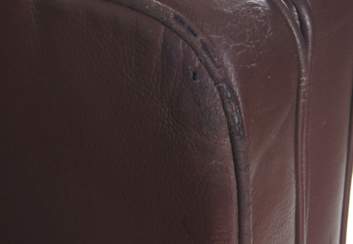 Danish vintage retro 3-seater sofa in Scandinavian oak Stouby leather from the 60s 70s