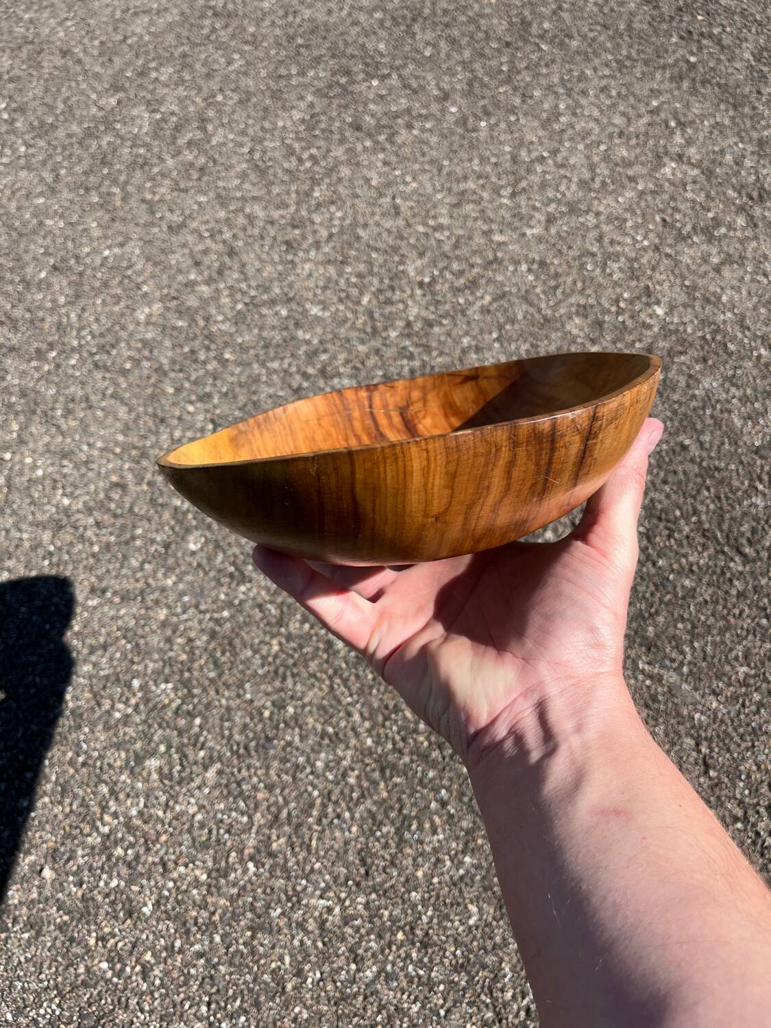 Vintage olive wood bowl by Jean Paul Bain Vallauris