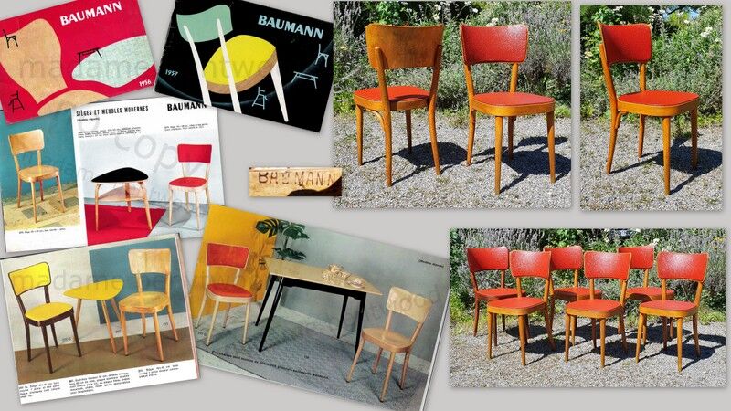 Set 6 chairs baumann n°277 years 50