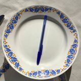 10 Colette HBCM blue and saffron dinner plates