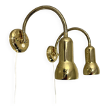 Brass flexible wall lamps, set of 2, 1960’s