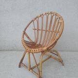 Rattan shell armchair for children 60s