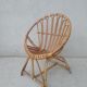 Fauteuil coquille en rotin pour enfant années 60