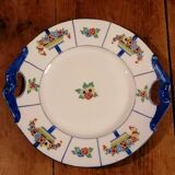 Art deco cake dish signed J. L'Avergne Limoges porcelain