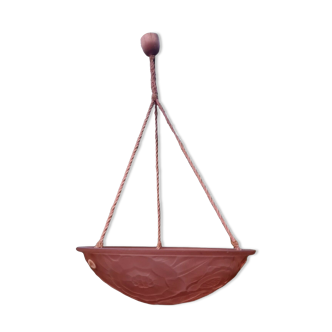Suspension or chandelier art deco pink brown