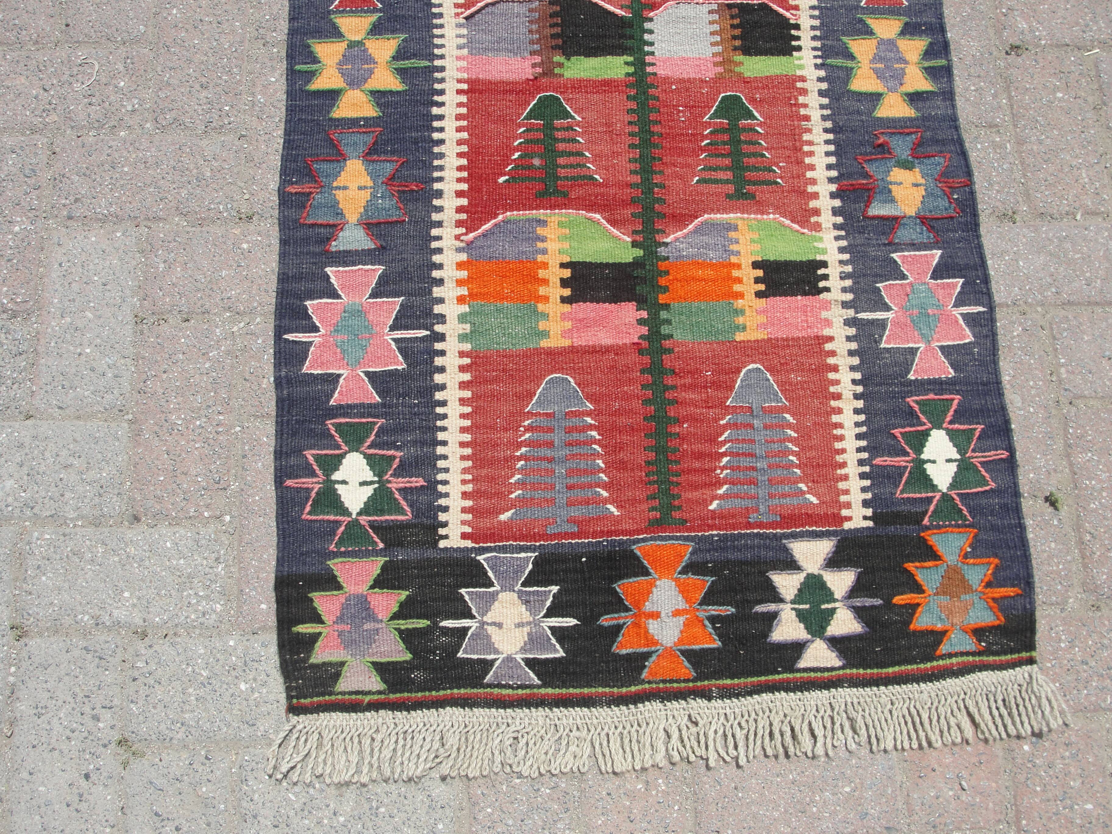 Handmade small kilim rug