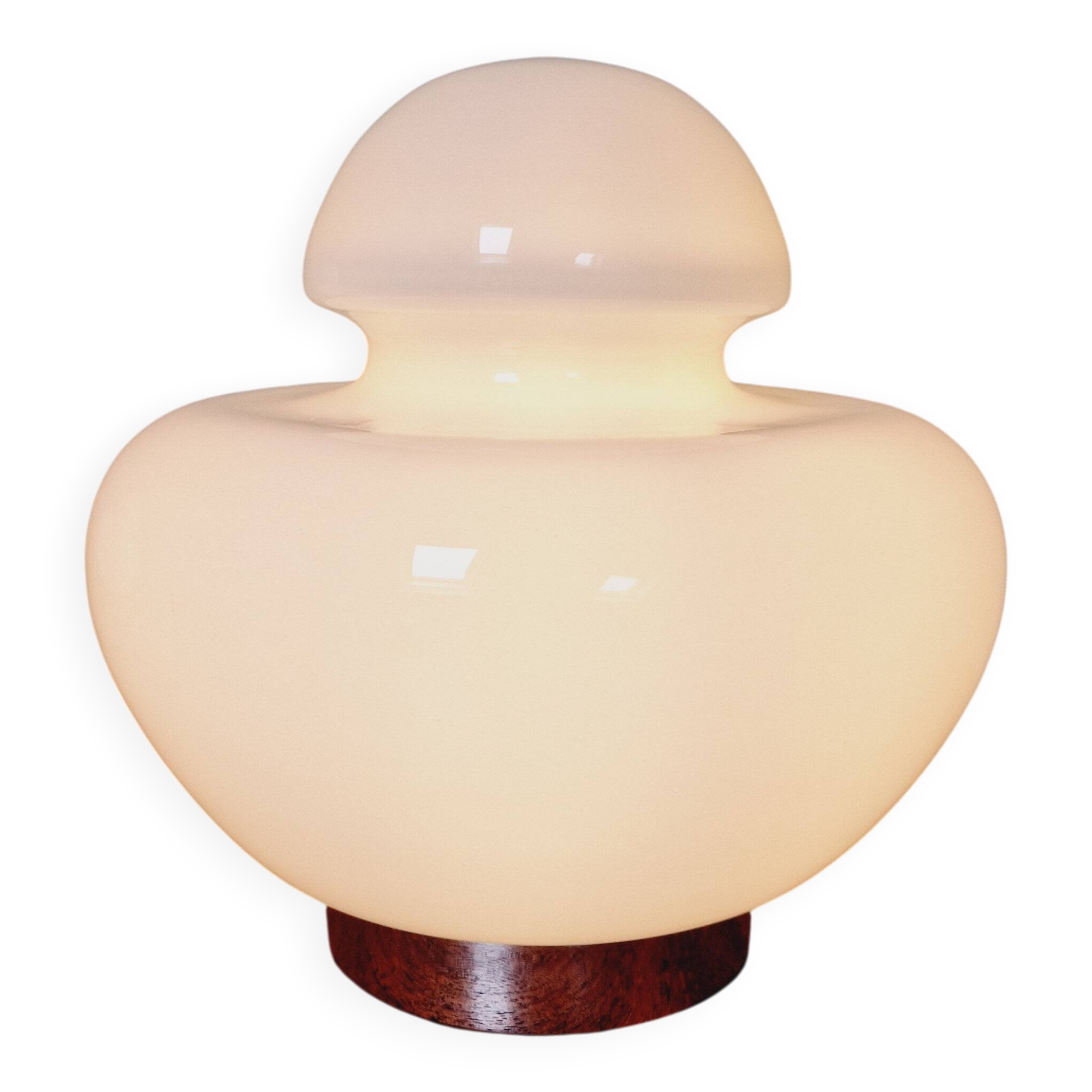 Space Age table lamp in white opaline, 1970s
