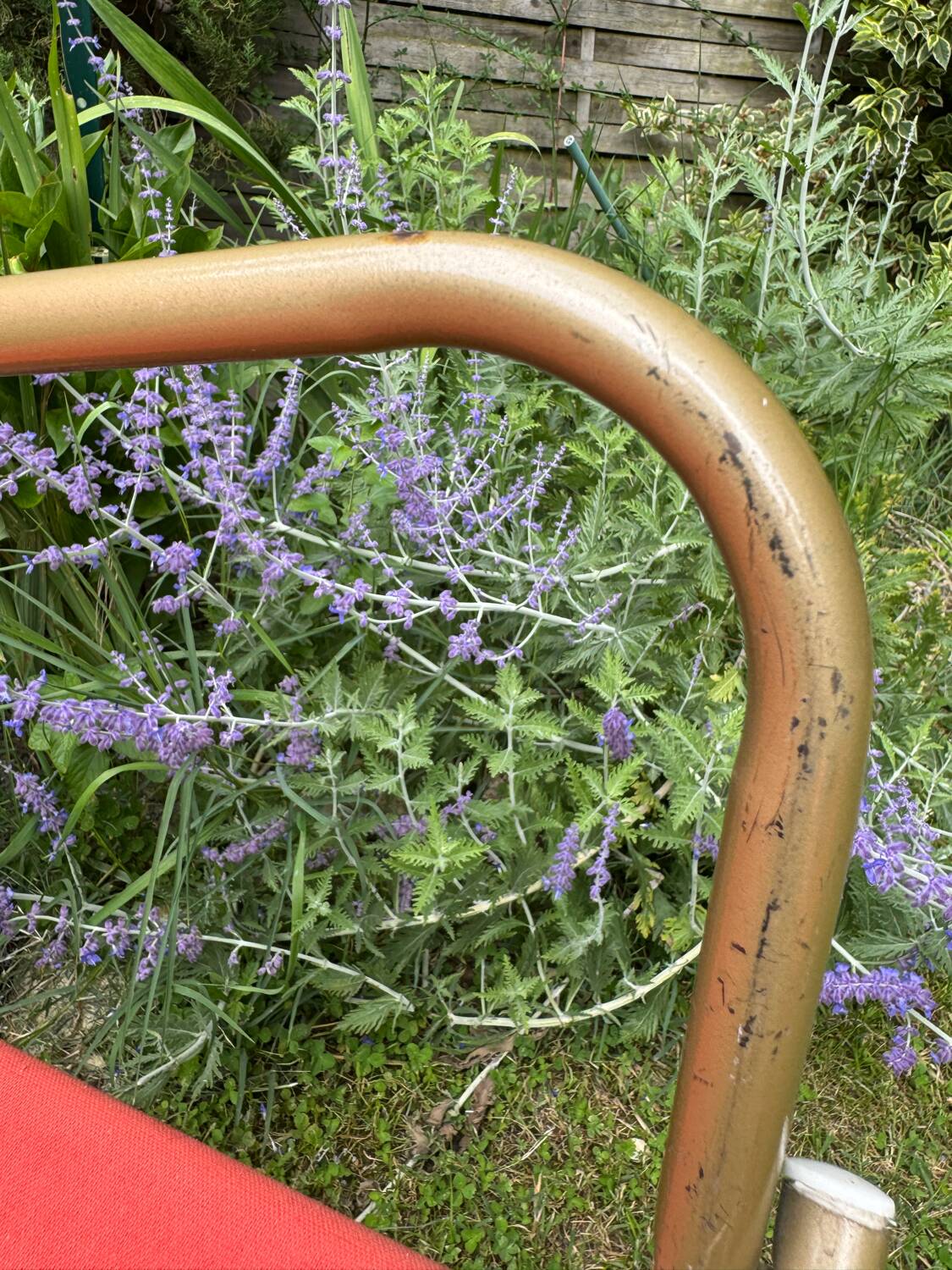 Vintage orange folding camping chair