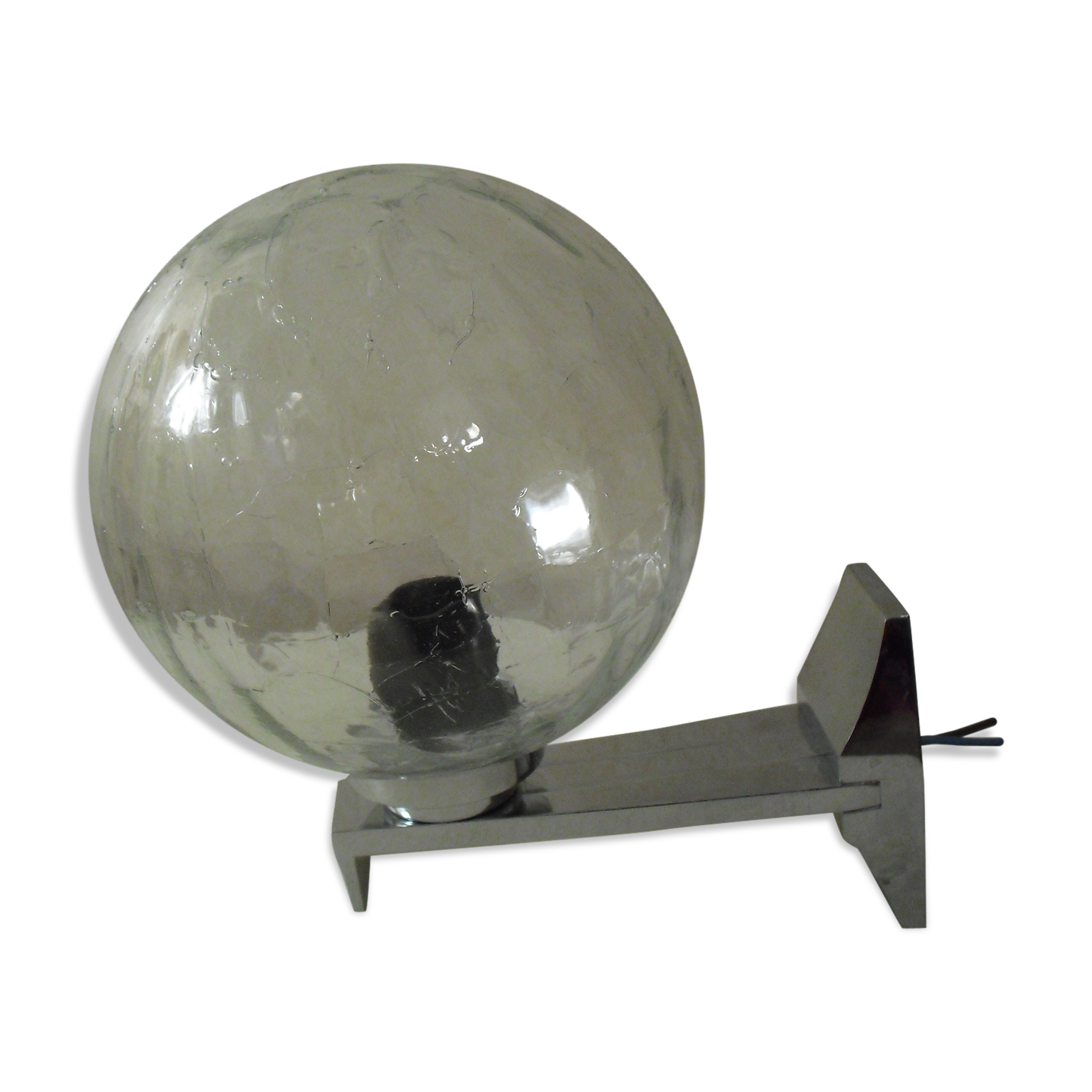 Glass and chrome wall light